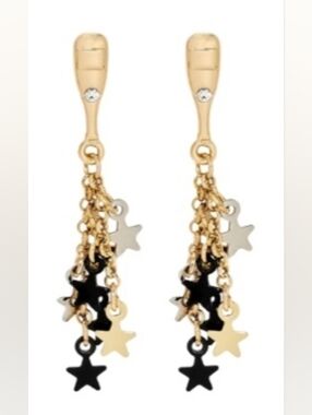 Target NYE Black and Gold Colored Champagne & Star Earrings